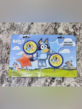 Bluey Five Piece Foil Character Balloon Bouquet